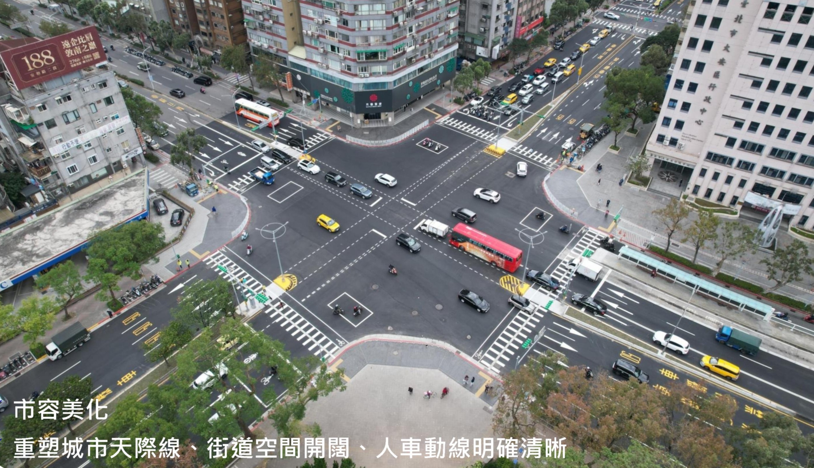 市容美化:重塑城市天際線、街道空間開闊、人車動線明確清晰